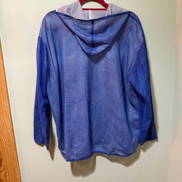 Vintage modern blue mesh hoodie - Picture 2 of 5